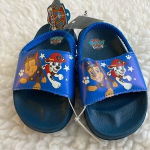 Kids Paw Patrol slides with elastic back 5/6 Brand New